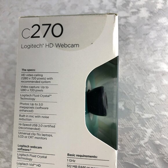Logitech C270 HD Webcam for Video Calling & Photo Capture w/Built-in Mic USB 2.0 - Picture 10 of 12